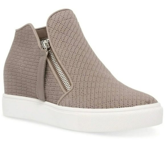 Steve Madden Shoes - Steve Madden Camden Knit Wedge Sneakers Taupe -7